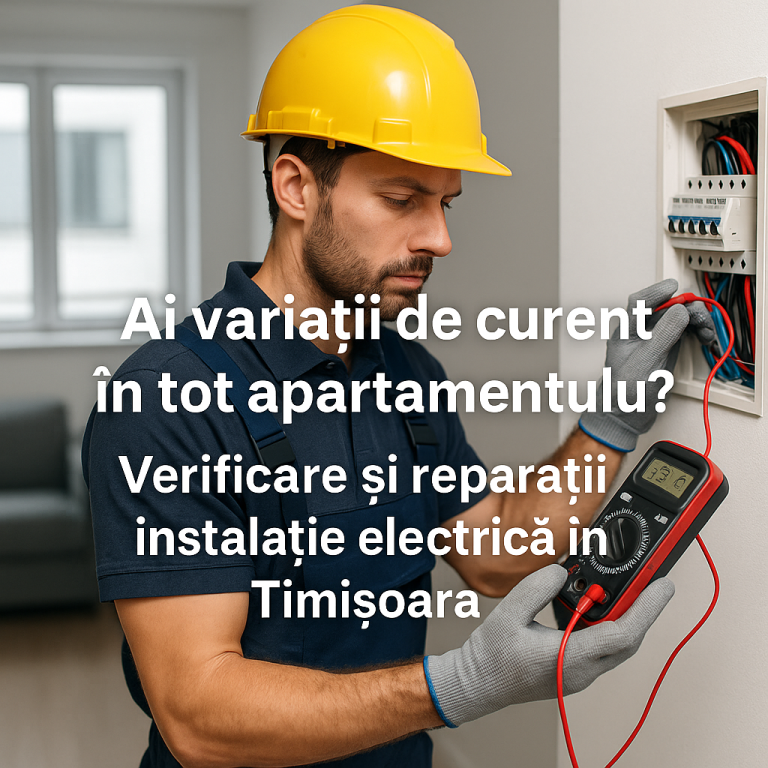 Ilustrație pentru Ai variații de curent în tot apartamentul? Verificare și reparații instalație electrică în Timișoara